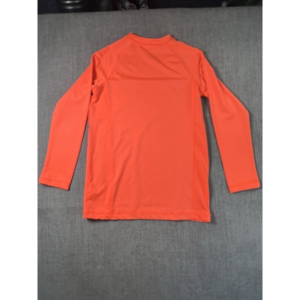 Spicy Tuna Youth Large Neon Orange Long Sleeve Rash Guard Swim Shirt UPF